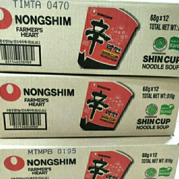 

Bisa Grab! Nongshim Shin Ramyun Cup 1Box(68Gr12Pcs)
