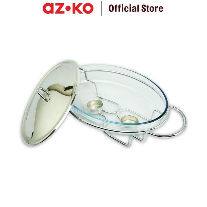 Azko Delicia 3 Ltr Pyrex Penghangat Makanan Oval