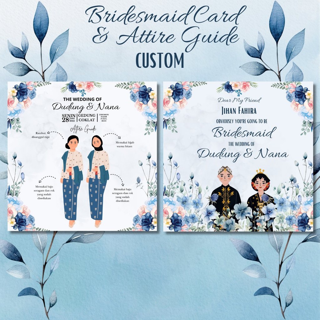 BRIDESMAID CARD CUSTOM SESUAI KEINGINAN