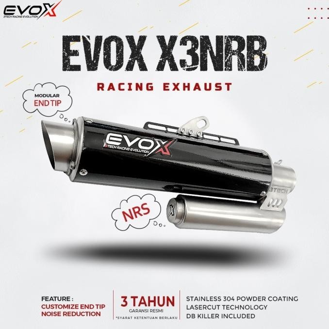 Knalpot MOTOR Racing EVOX X3 NRB Untuk motor 150-160cc Fullsystem