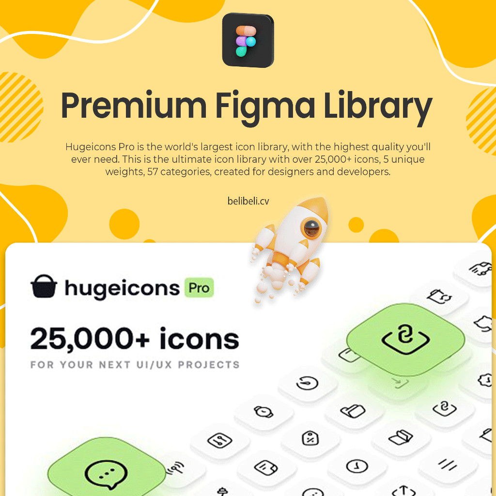 Hugeicons Pro | 25,000+ Icons For Figma