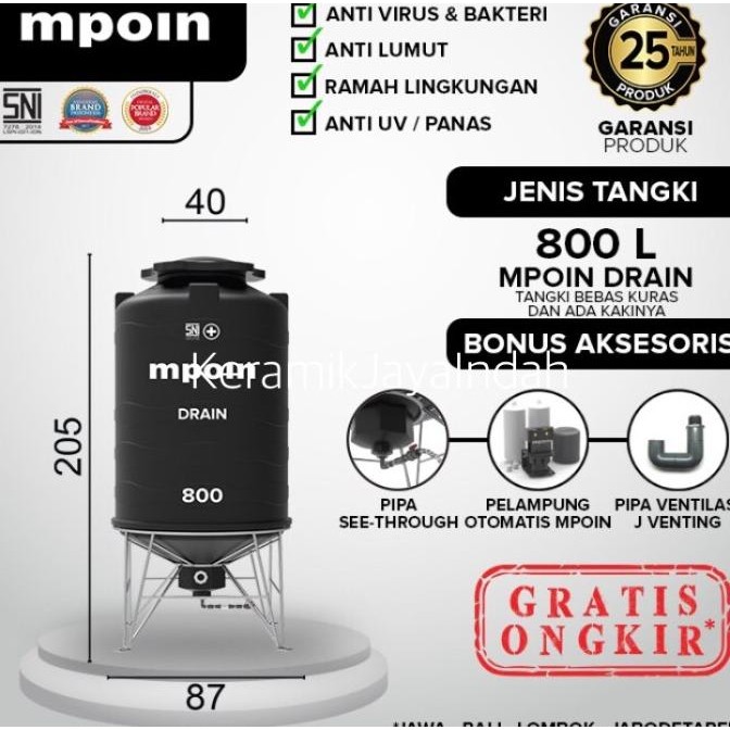 Miliki Mpoin 800 L Drain Tandon Air Tangki Air Toren Air