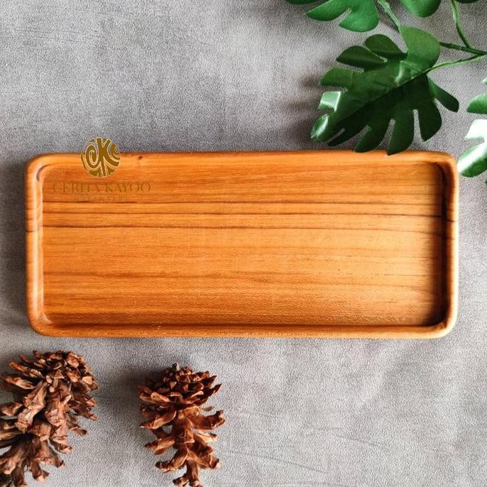 Grosir Piring Kayu Kotak Jati | Piring Saji Restoran | Nampan Kayu Jati Kotak