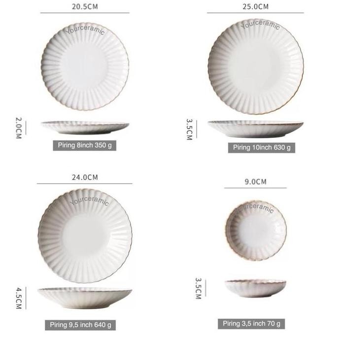 Murah Piring Makan Keramik Ceramic Putih Milano