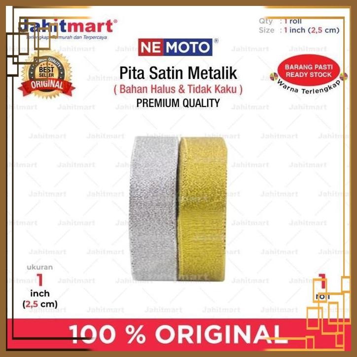 

[JTM] PITA SATIN 1 INCH - 2.5 CM PER ROLL METALIK