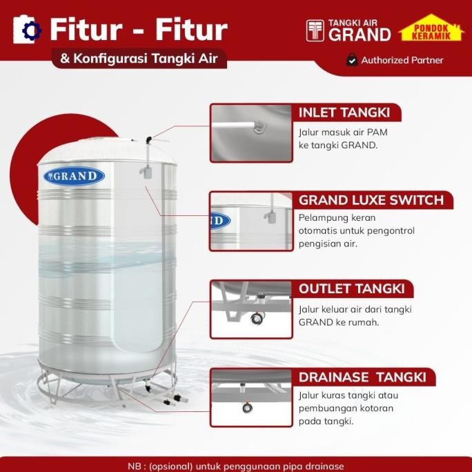 Miliki Tangki Air Tedmond Stainless Steel Tsv 700 Toren / Tandon Air