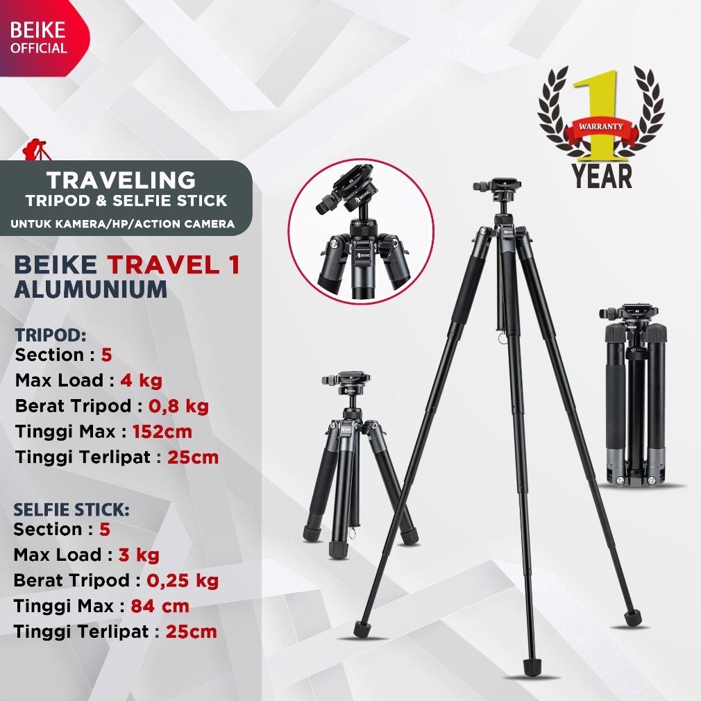 Tripod Live Jualan Konten Kreator Anti Goyang Handphone Beike Travel 1 Selfie Stick Traveling Untuk 