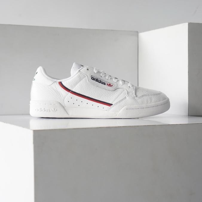 Sepatu ADIDAS CONTINENTAL 80 White Scarlet Navy Red [G27706] Original