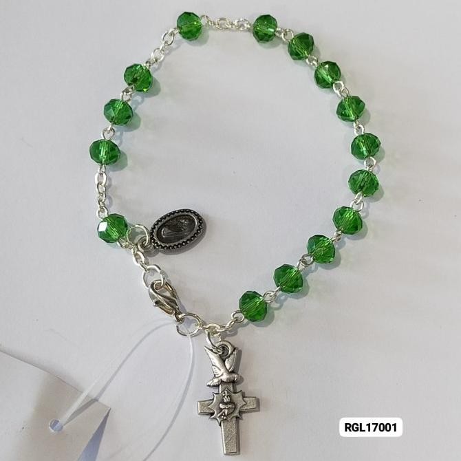 Rosario Gelang Kristal Bandul Salib Italy Katolik murah