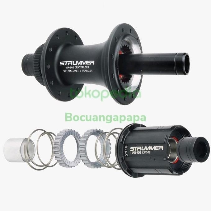 Hub freehub Roadbike centerlock TA HR360 Ratchet 36T strummer 24Hole murah