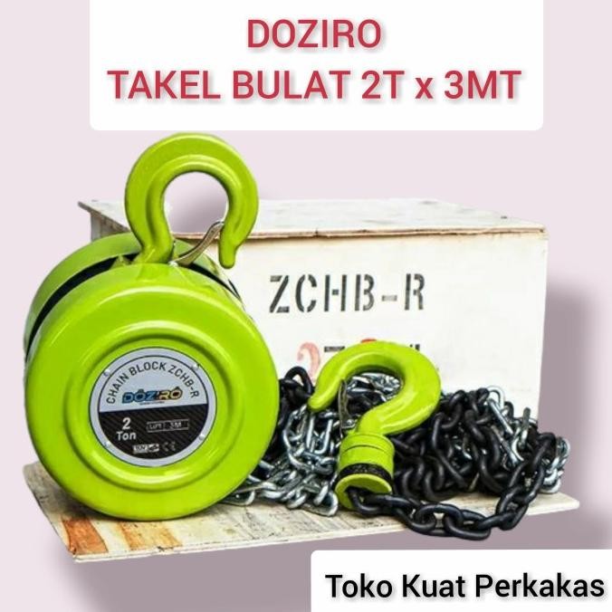 Chain Hoist Doziro Takel Rantai Bulat Chain Block 2 Ton X 3 Meter New Stok