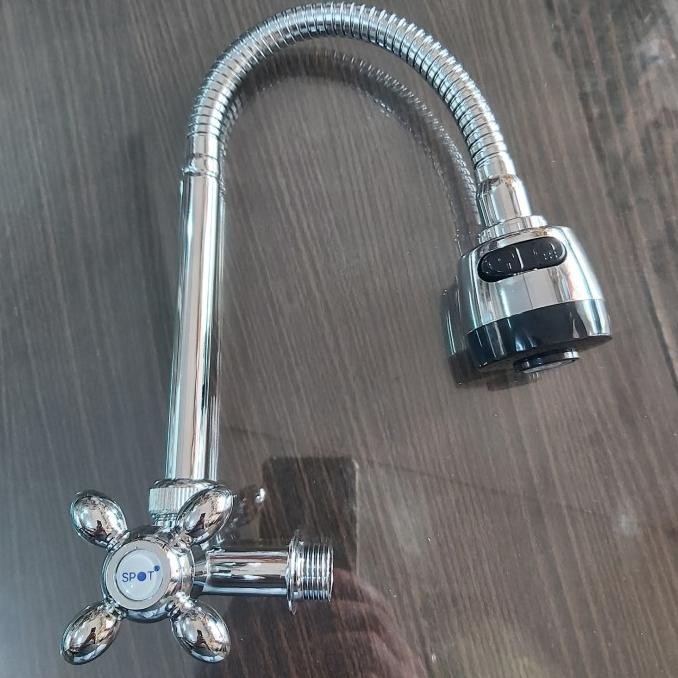 Kran Air Wastafel Flexibel Stenlis Angsa 1/2" Premium