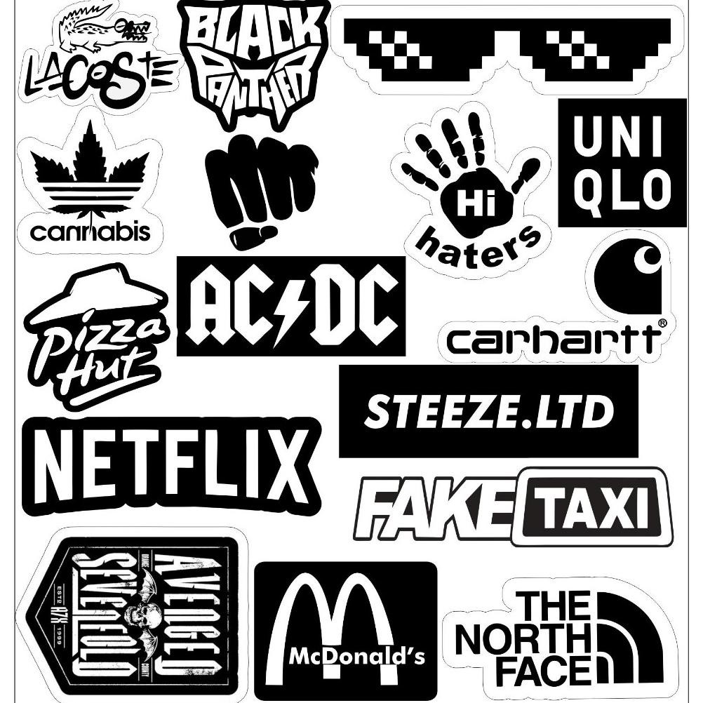 

ed-7 Stiker pack logo mini isi 110 pcs Stiker brand meme Stiker tumbles isi banyak berkualitas keren Original
