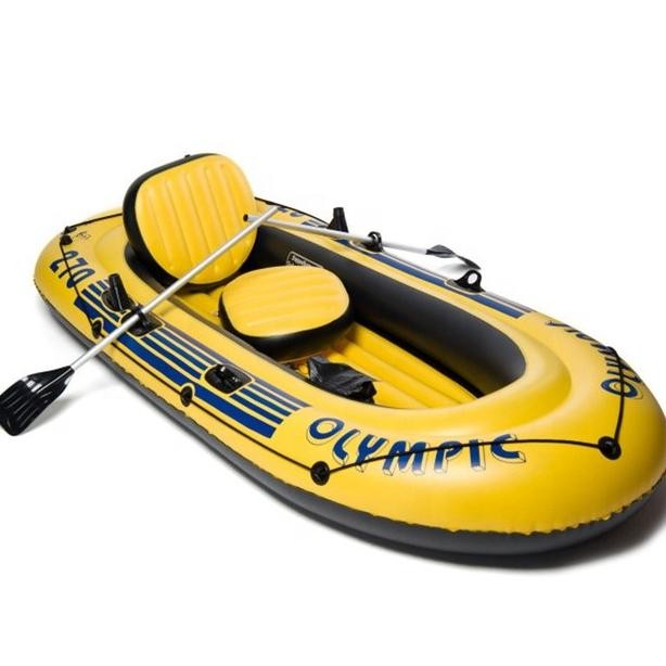 Perahu Karet 4 Orang Portable Pompa Kayak Dayung Rafting Mancing Murah TEG