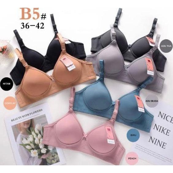 Promo Terbaru, Promo Paketan Isi 3 Dan 6 Pcs Bh Bra Vaya Art B5 Cup B Tanpa Kawat Original Kait 3 Bu