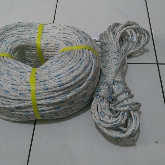 

Per Roll Tali Tambang Putih 10 Mm Pp Import Korea Lentur Tahan Gesekan New Stok