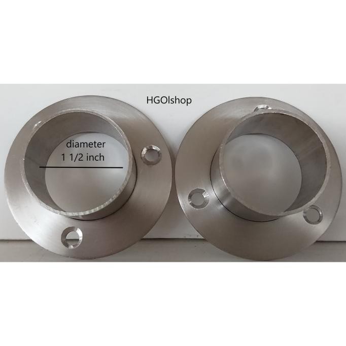 Braket Topi Pipa Stainless 1 1/2 Inch Bahan Stainless Tebal Baru