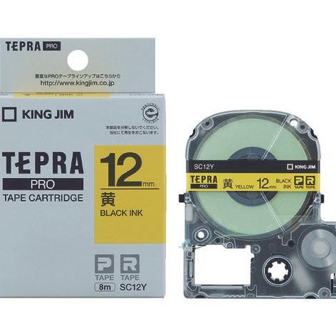 

King Jim Sc12Y Tepra Pro Tape Cartridge Yellow Letters On Black (12Mm) New Stok