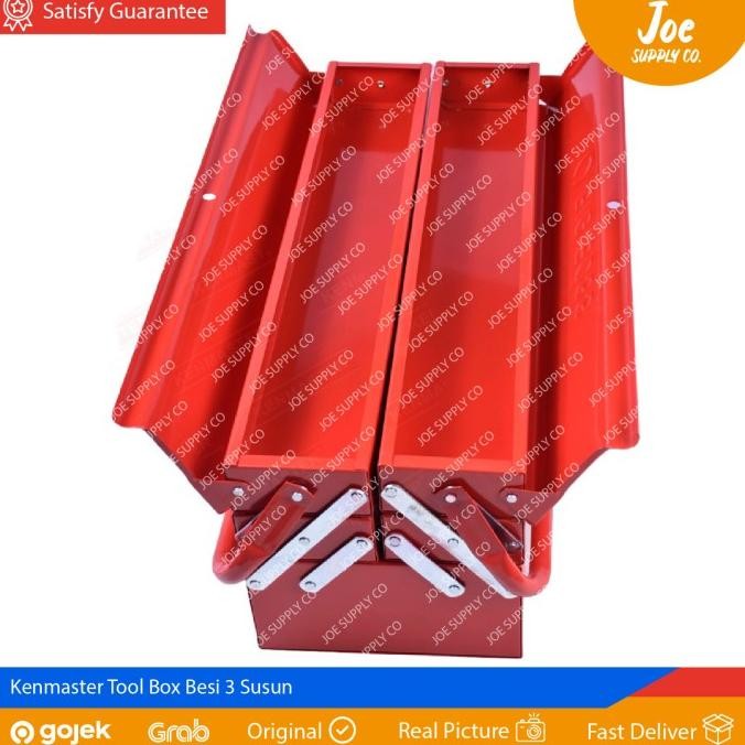 Promo Kenmaster Tool Box Besar 3 Rak Susun Toolbox Besi - Box Perkakas Besi