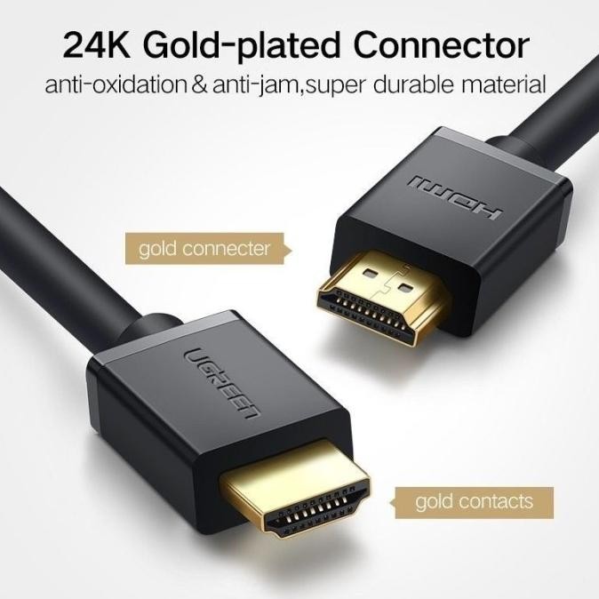 Ugreen Kabel Hdmi 4K To Hdmi Vga Ultra Hd Monitor Gold Plated Original 100% Resmi 12 Bulan Official 
