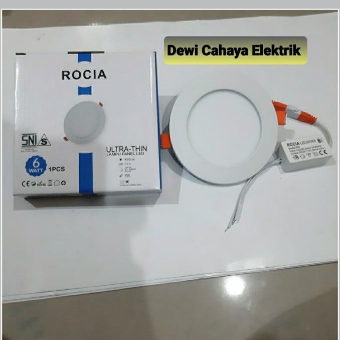 LAMPU LED PANEL DOWNLIGHT BULAT 6W CAHAYA PUTIH ROCIA murah