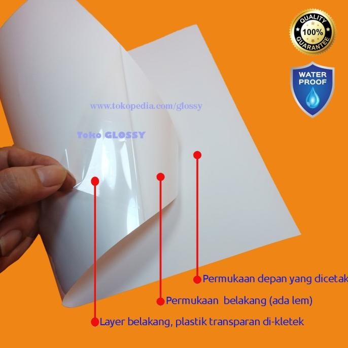 

STICKER VINYL MATTE A4 150 GSM /STIKER VINIL MATTE WATERPROOF murah