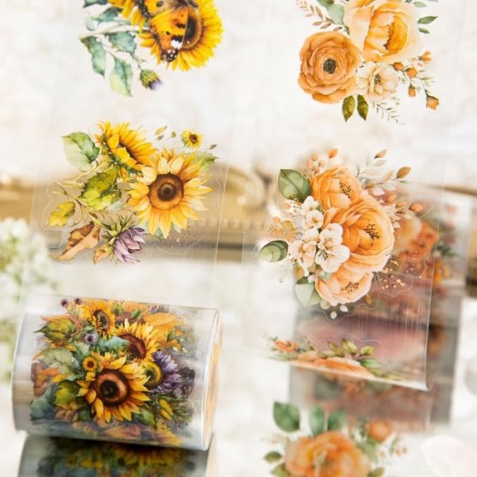 

Flower PET Sticker Roll - Stiker Roll Flower Sea Series murah