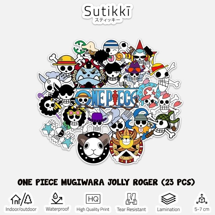 

Sticker Pack One Piece Jolly Roger Mugiwara Bendera Flag Stiker Laptop murah