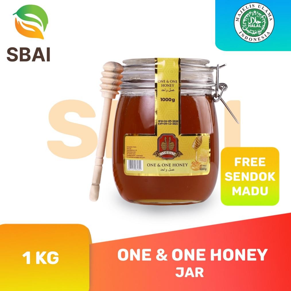 

One & One Madu / Madu Murni / Madu Asli 1 kg FREE Sendok Kayu