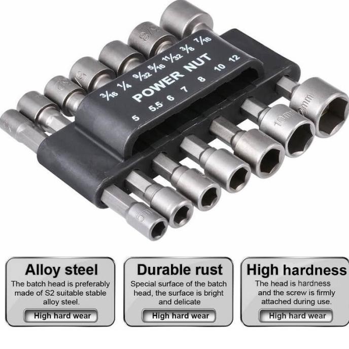Kunci Sok Mata Bor Hex Nut Driver Set Kunci Sok Socket Magnetic murah