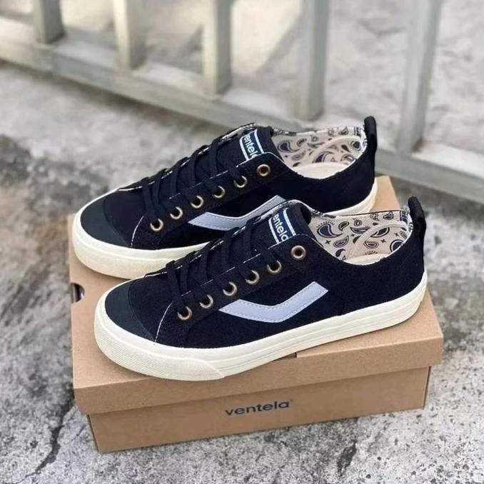 Grosir Big Promo Terbaik Sepatu Ventela X Evil Hitam Sneakers Casual Sepatu Sekolah Pria Wanita Terl