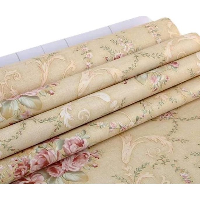Sale Wallpaper Sticker 1 Paket Isi 5 Roll Wallpaper Sticker Dinding Motif Bunga Shabby Ukuran 45 Cm 