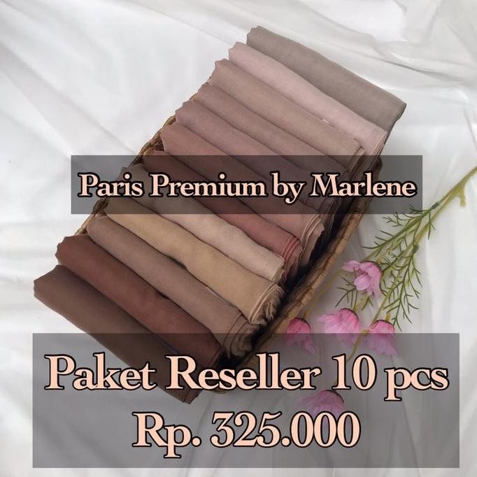 Promo Marlene - Hijab Paris Premium Paket Reseller | Paris Voal Logo Tebal Pouch Muslim Square Lembu