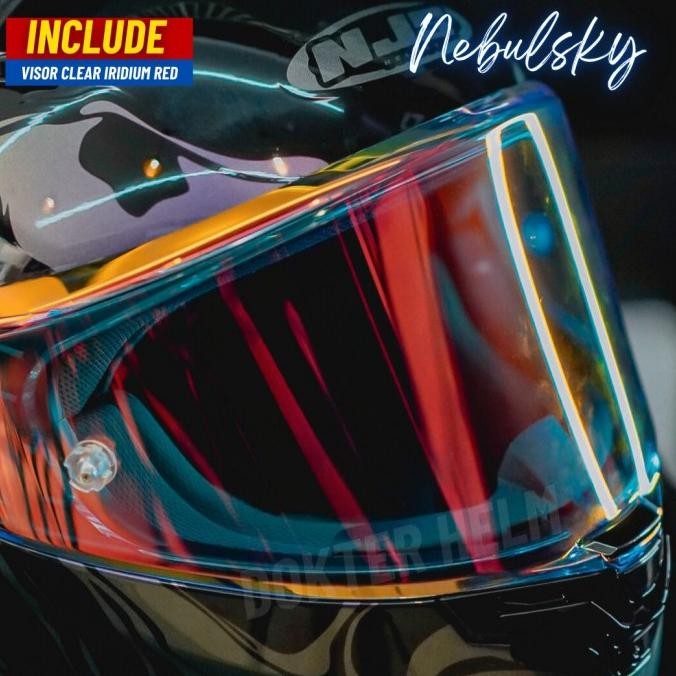 '' PAKET GANTENG NJS NEBULASKY - Helm Full Face ORIGINAL SNI ''