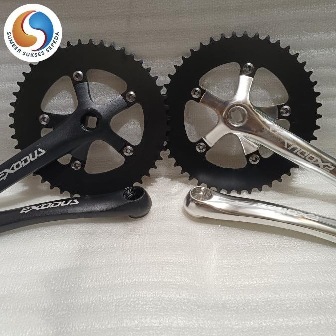 Crank Set Fixie Single Speed 46T Merk Exodus Bcd 130