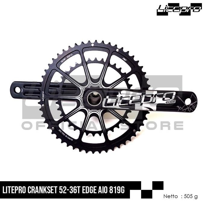 Promo Litepro Crankset 52-36T Edge Aio 819G
