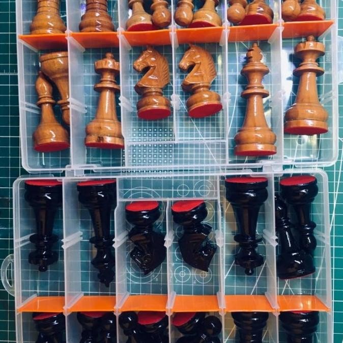 HEAVY KING SAPODILLA PREMIUM CHESS SET +BOARD+BOXES-CATUR KAYU SAWO ORIGINAL DAN TERPERCAYA