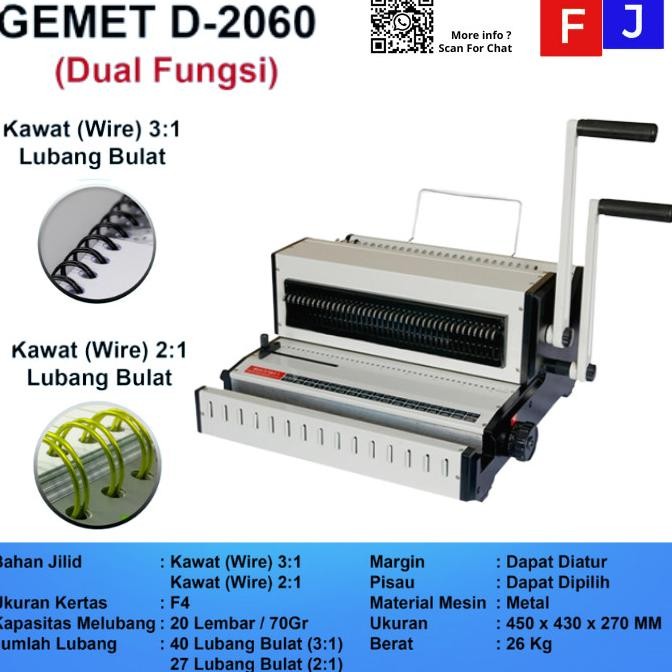 

Murah Gemet D2060 Binding Spiral Kawat D-2060 Garansi Resmi