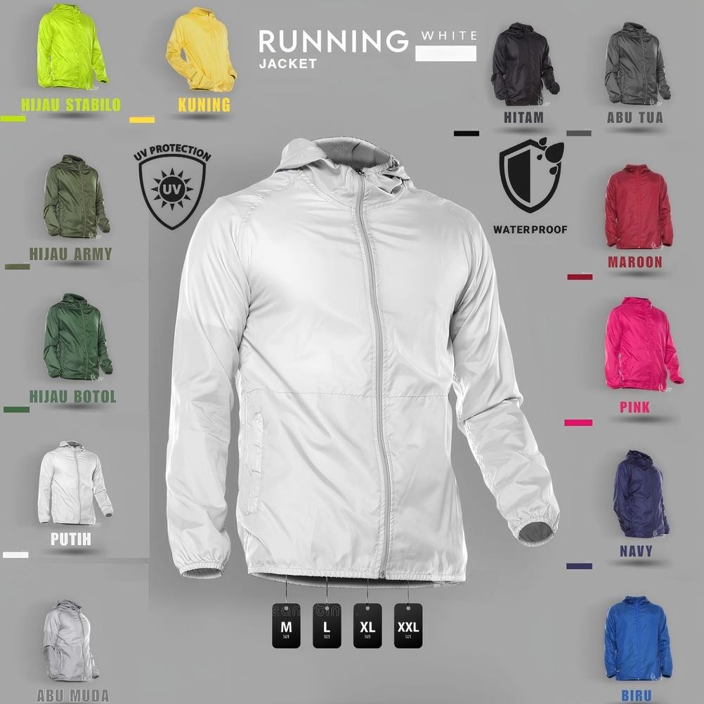 Jaket Olahraga Pria Wanita Lari Sepeda Running Pembakar Lemak Original Parasut Jaket Olahraga Parasu