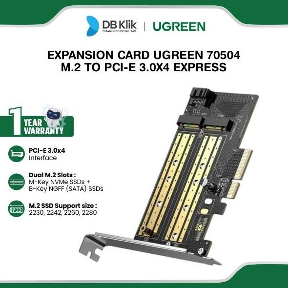 Express Card Ssd Ugreen Expansion M.2 M-Key Nvme + M.2 B-Key Ngff To Pci-E 3.0X4 (70504) Co