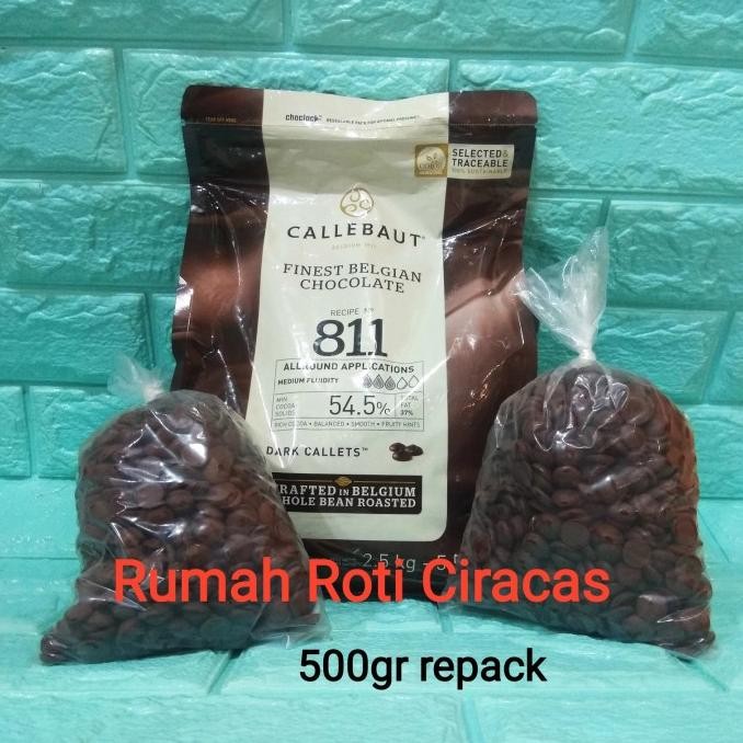 

CALLEBAUT 811 DARK 500 GR 54% CHOCOLATE COUVERTURE REPACK 500GR murah