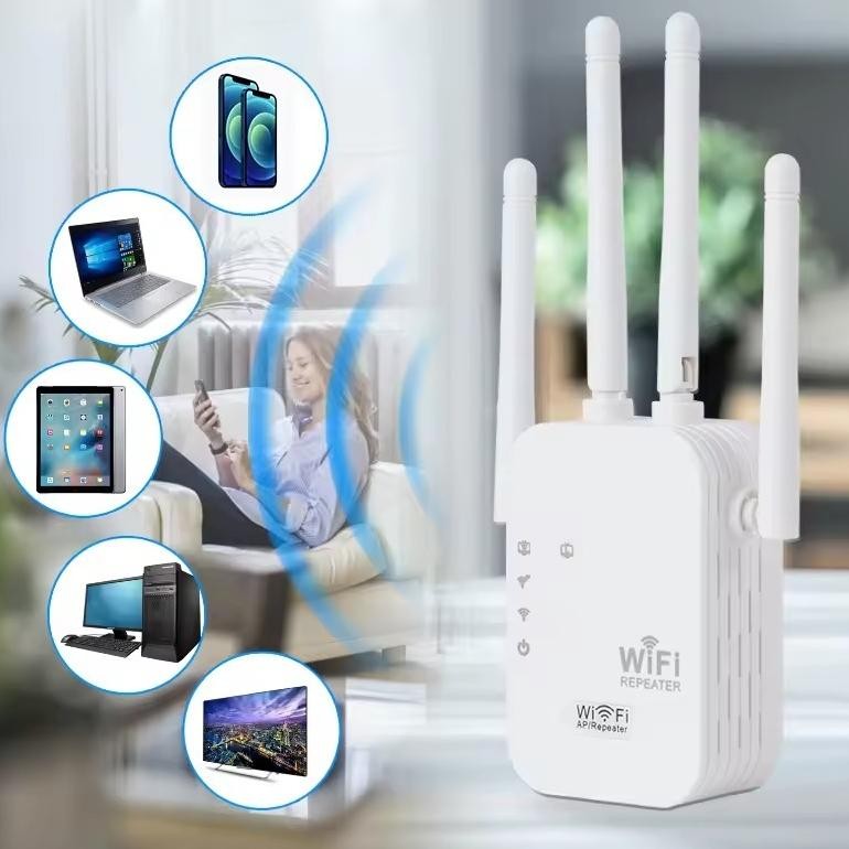 Penguat Sinyal 4Tx Wifi Range Extander 4 Antena Cocok Untuk Perusahaan, Kafe Rumah, Dll