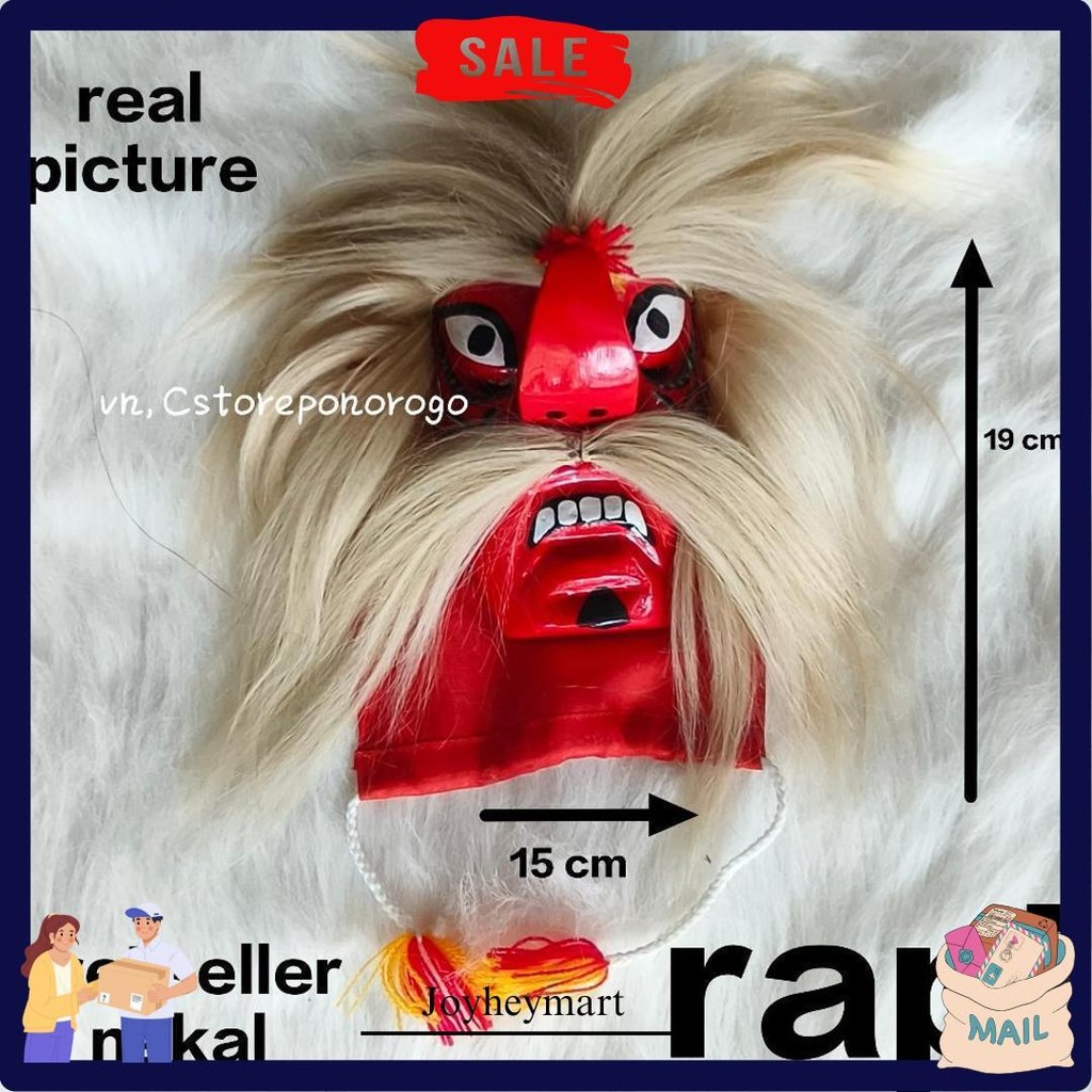 Ganongan Biasa Sintetis / Topeng Ganong / Topeng Bujang Ganong / Gedruk / Jaranan / Barongan / Baron