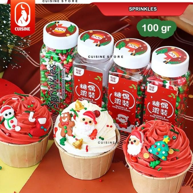 

100 GR Edible SPRINKLE Colourful Trimit Gula dekorasi Hiasan Kue Cake murah