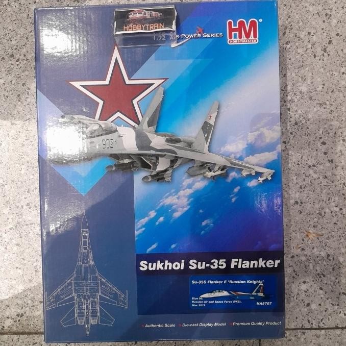 diecast pesawat HOBBY MASTER 1:72 Russian Air Force Sukhoi SU-35S Flanker 50 Russian Knights HA5707