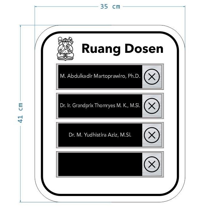 

Promo Papan Nama Absen Sliding Geser | Custom Itb