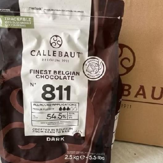 

Callebaut 811 2.5kg 54.5%, couverture dark callets, instant ya murah