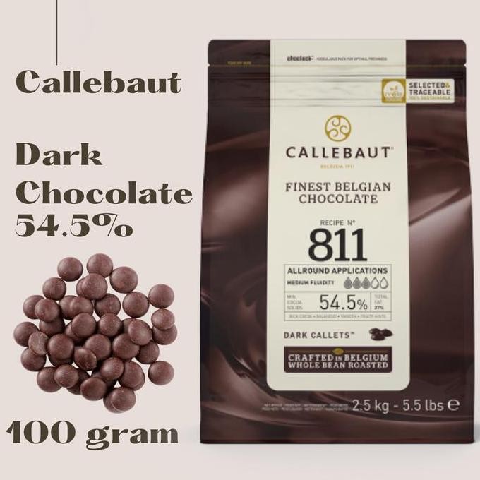 

Callebaut Dark Chocolate Belgian Couverture 811 54,5% 100 gram murah