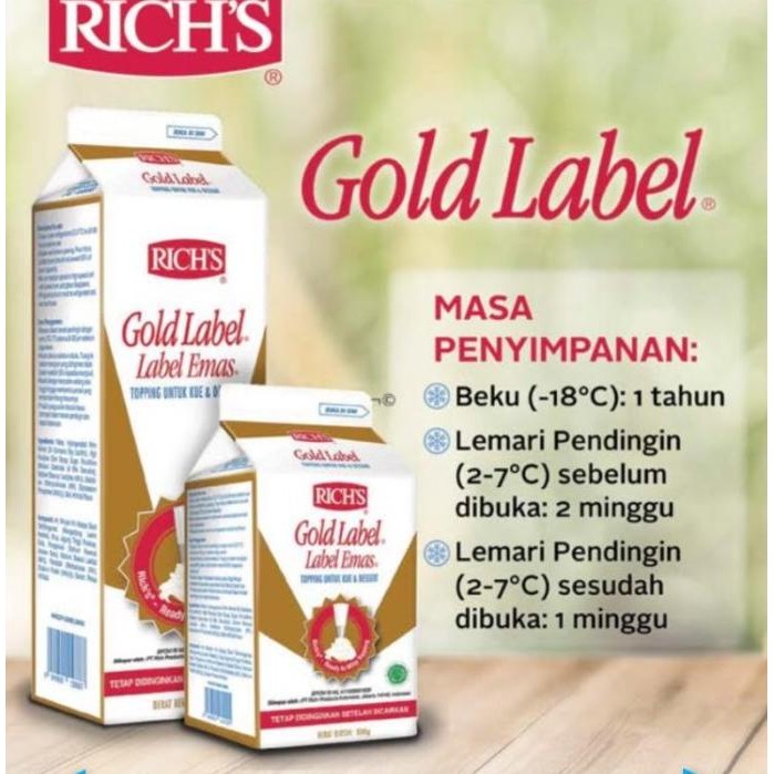 

Rich Gold Label Whipping Cream 907gram - Gosend/Grab ONLY !!!! murah
