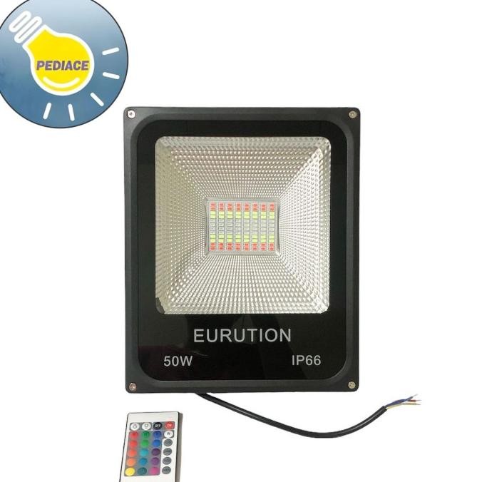 Lampu Sorot LED 50W EURUTION Flood Light Rechargeable Outdoor - RGB